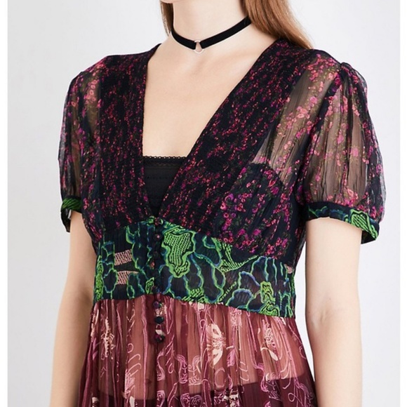 Free People Black Daisy Fields Maxi Top - Picture 4 of 8